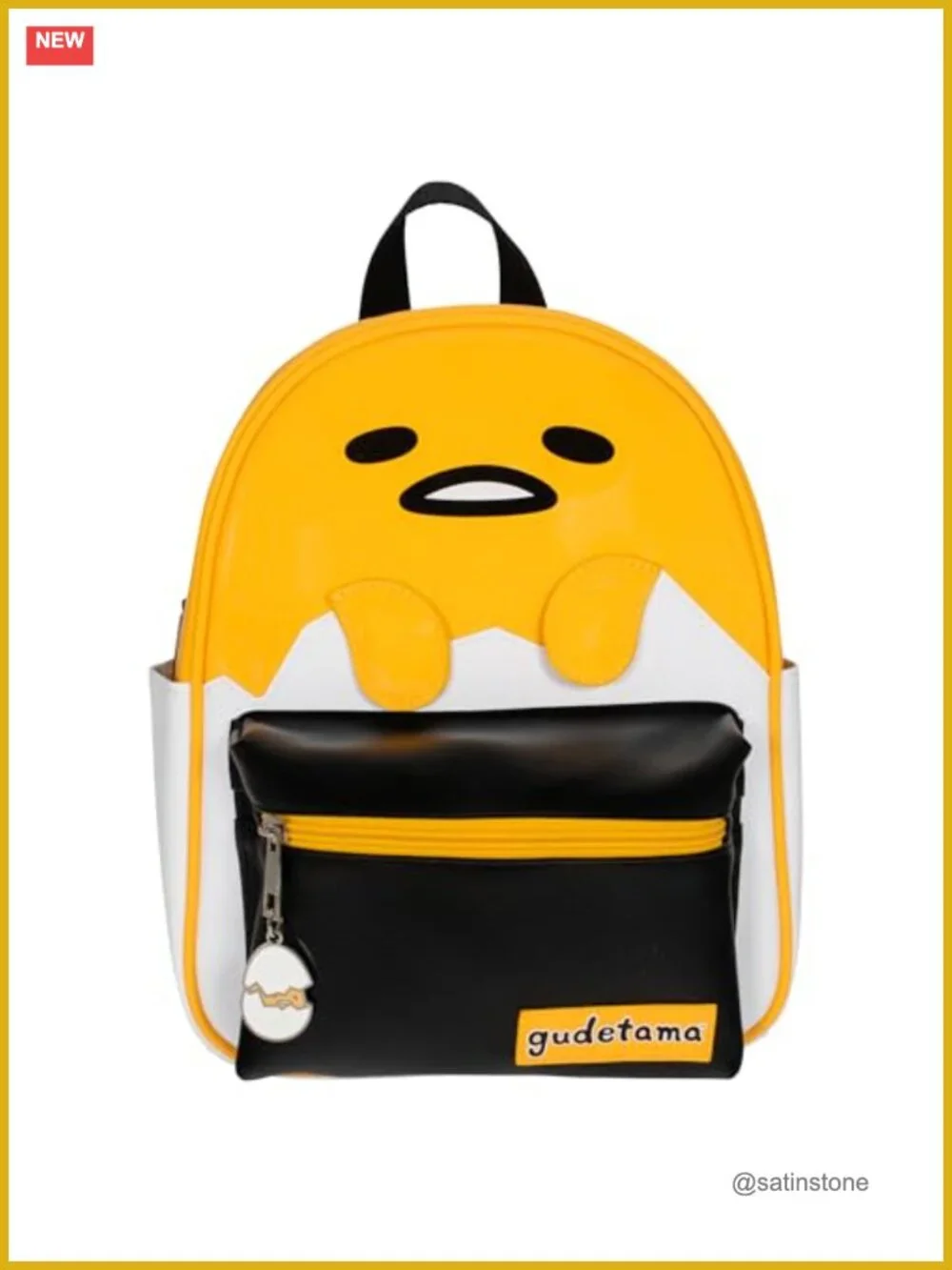 Gudetama Mini PU Leather Backpack Purse with Epoxy Charm